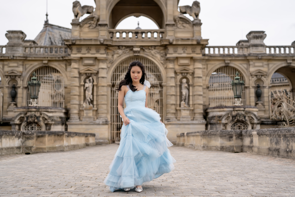 Birthday girl, Paris photoshoot at Chantilly castle