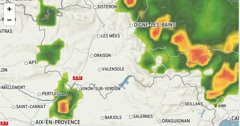 it rarely rains in Valensole, but watch-out, when it does, it rains a lot