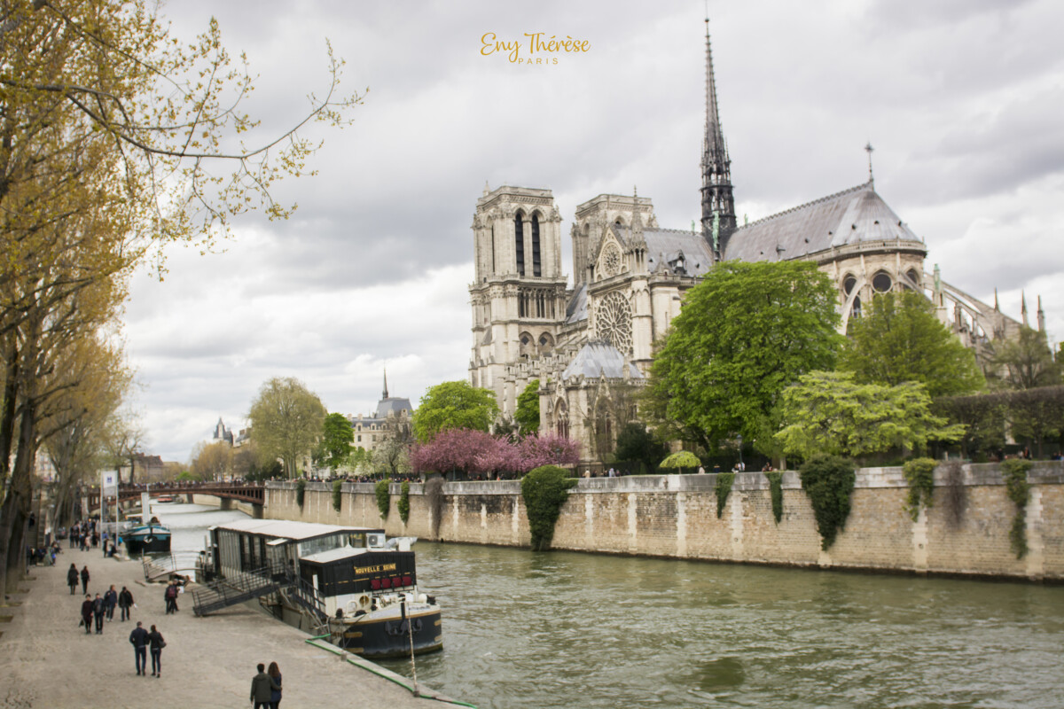 Notredame along the Seine river Paris by Eny Therese Photography