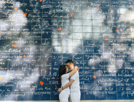 Honeymoon Holiday Photoshoot mur de je t'aime / wall of love Montmartre Paris by Eny Therese Photography