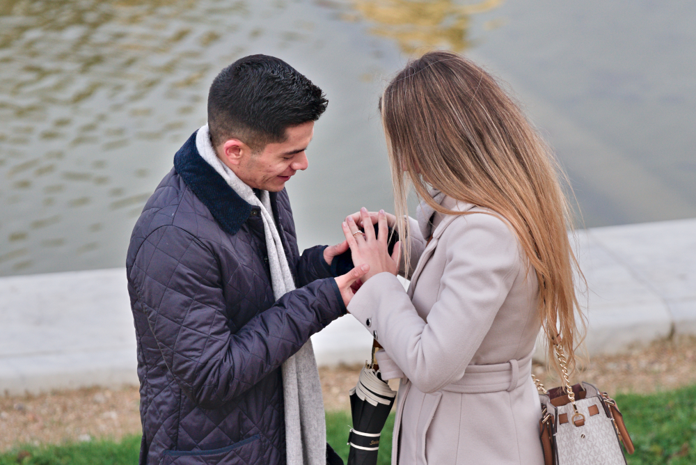 surprise proposal at Versailles garden by Eny Therese