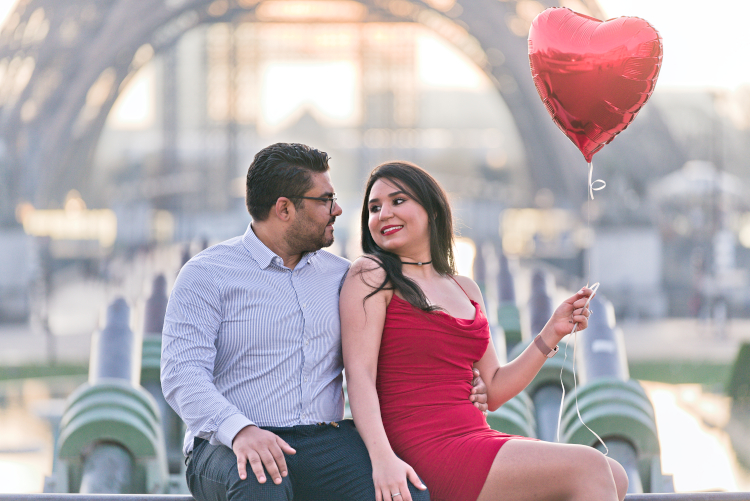 Surprise Proposal at Trocadero Eiffel tower Paris by Eny Therese Photography
