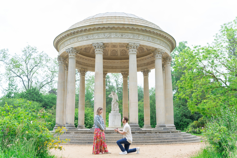 Surprise proposal at Temple of Love Versailles