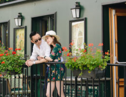 Cafe Photoshoot honeymoon couple at montmartre Paris by Eny Therese Photography Paris