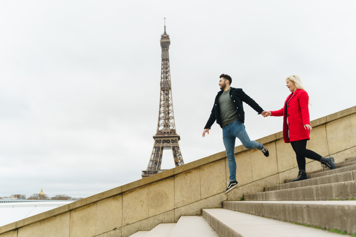 Happy couple photoshoot at Trocadero Paris by Eny Therese Photography