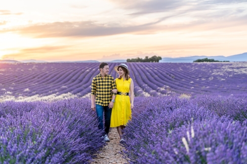 Sunset at lavender field Valensole by Eny Therese