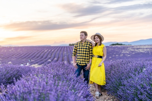 Sunset at lavender field Valensole by Eny Therese