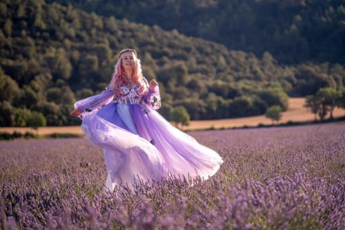 Flying on the lavender field